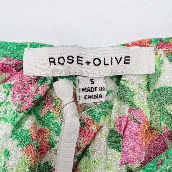 Rose + Olive NWT Floral Ruffle Strap Tank Top Size Small Boho Coastal Romantic - Picture 6 of 11